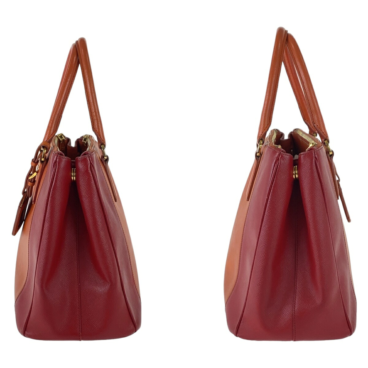 楽天市場】PRADA プラダ サフィアーノ 三角ロゴプレート オレンジ