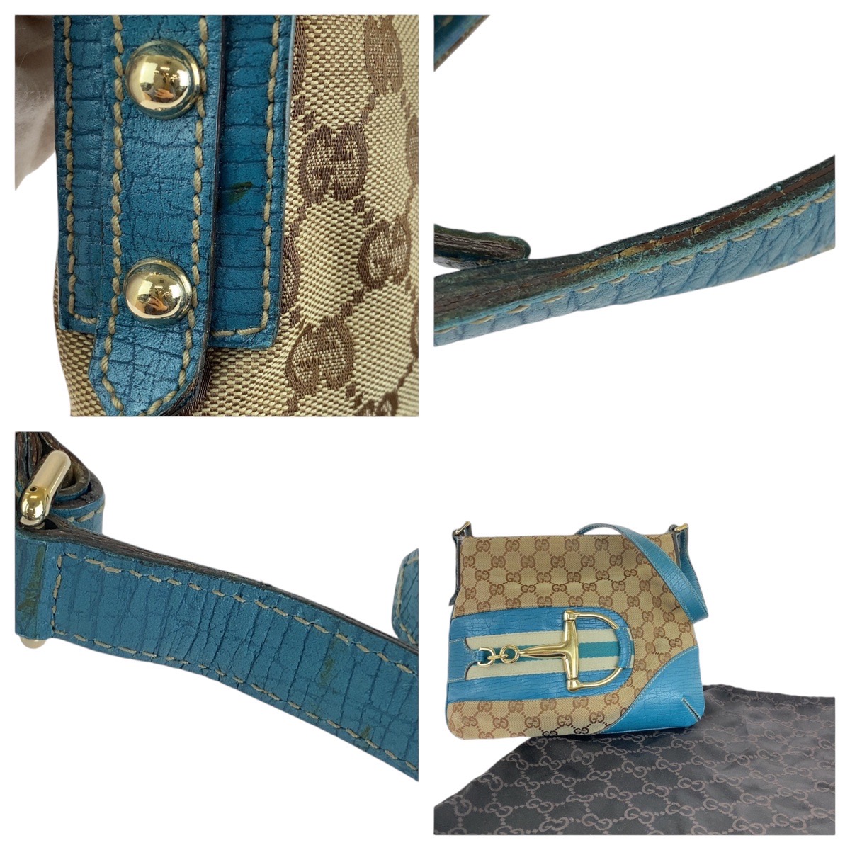 楽天市場】GUCCI グッチ シェリーライン ホースビット ライトブルー