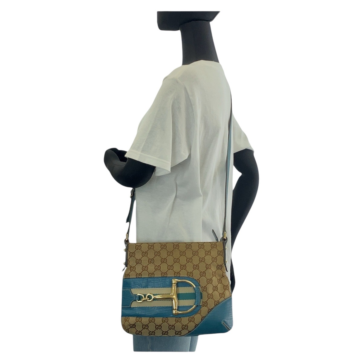 楽天市場】GUCCI グッチ シェリーライン ホースビット ライトブルー