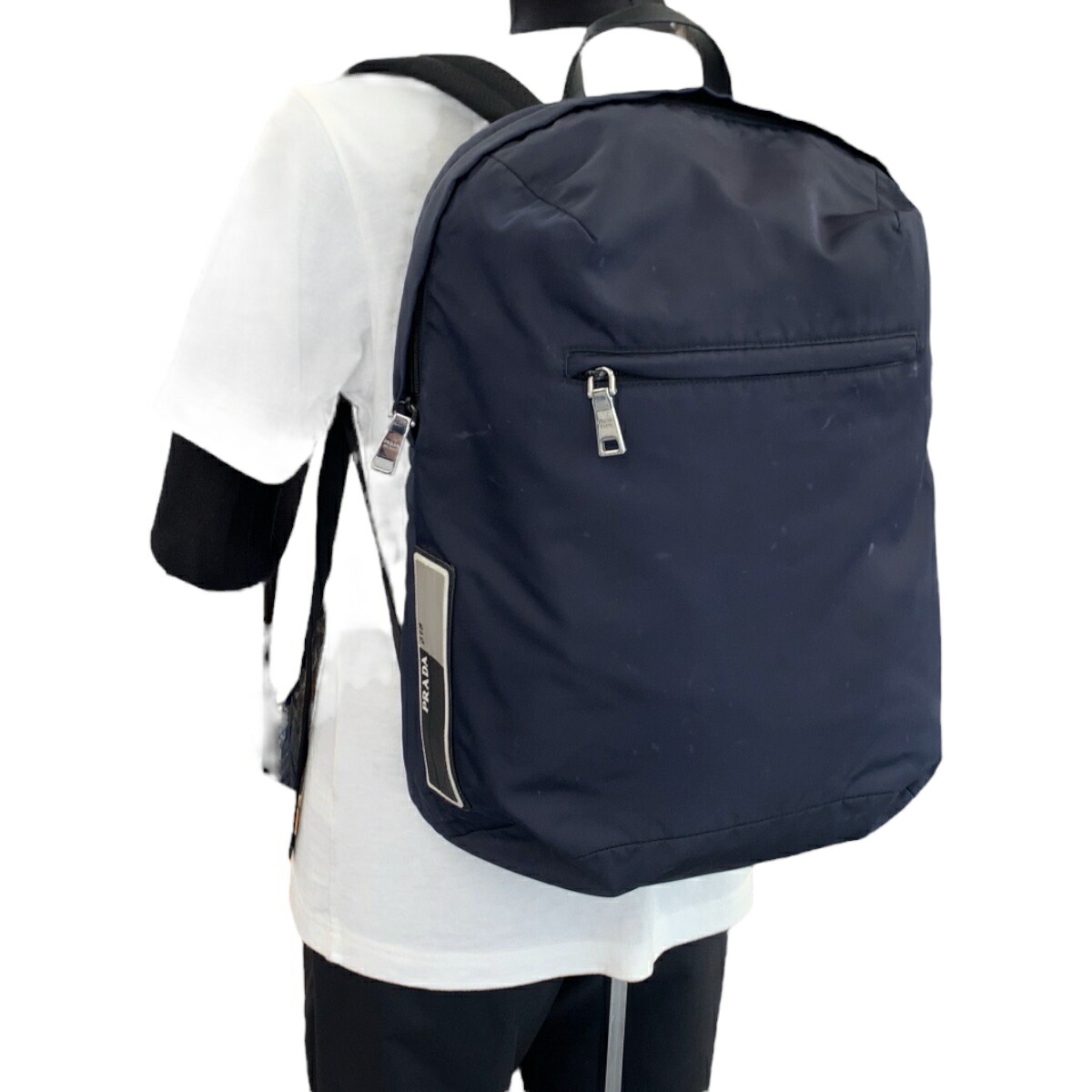楽天市場】美品 PRADA プラダ テスート ネイビー シルバー金具