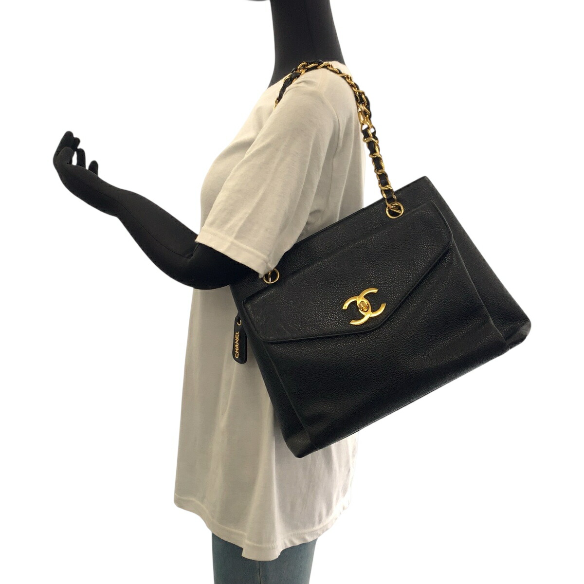 楽天市場】美品 CHANEL シャネル ココマーク ブラック 黒 ゴールド金具