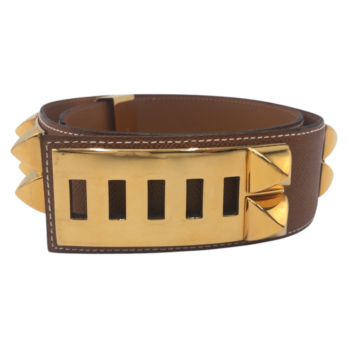 楽天市場】美品 HERMES エルメス コリエドシアン ブラウン ゴールド