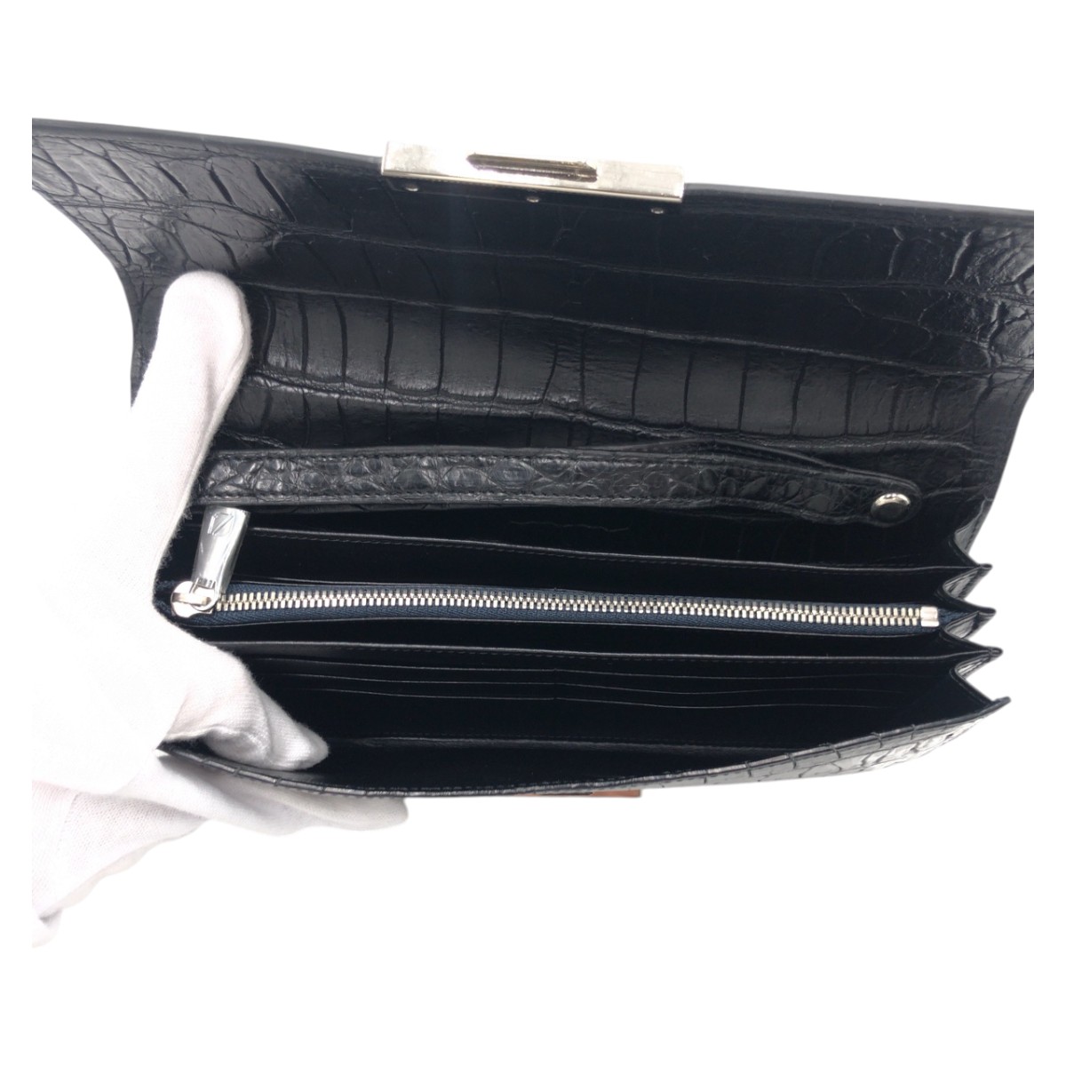 楽天市場】美品 ZELE-PARIS ゼルパリ クロコ ブラック 黒 クロコダイル