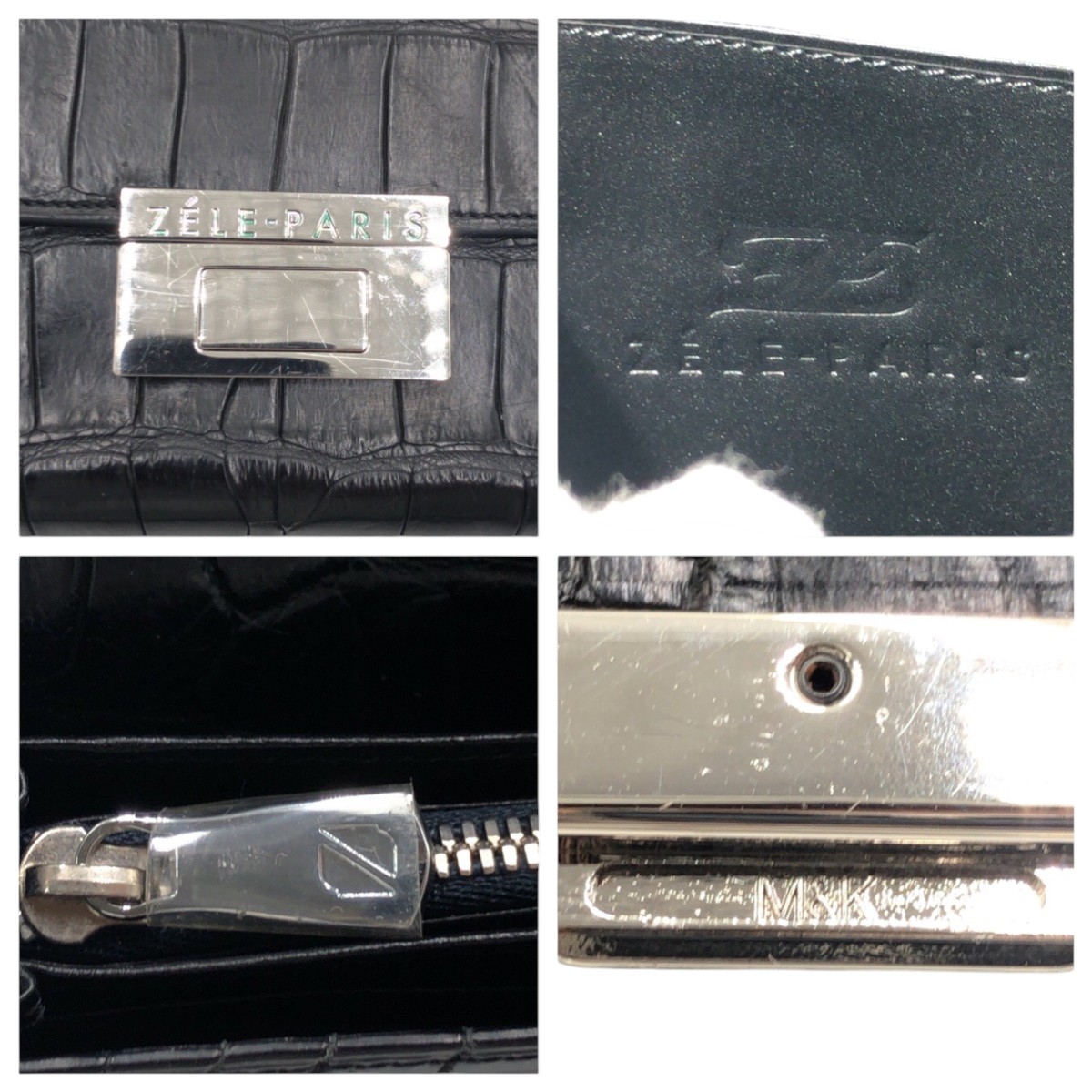 楽天市場】美品 ZELE-PARIS ゼルパリ クロコ ブラック 黒 クロコダイル