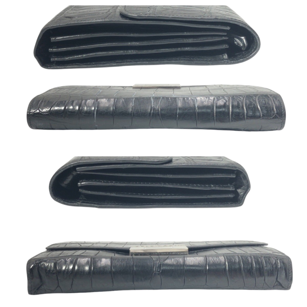 楽天市場】美品 ZELE-PARIS ゼルパリ クロコ ブラック 黒 クロコダイル