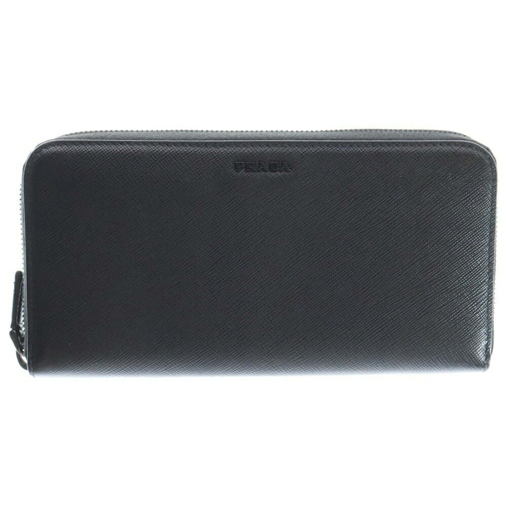 楽天市場】プラダ ラウンドファスナー サフィアーノ ブラックの通販