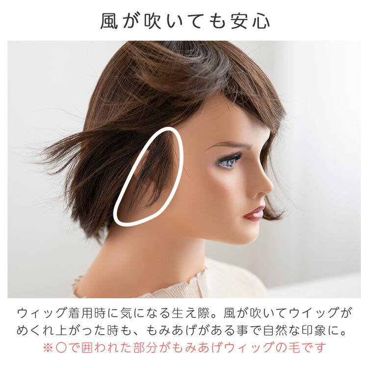 楽天市場】【人毛100％もみあげウィッグ 装着用シール付き】 ウィッグ