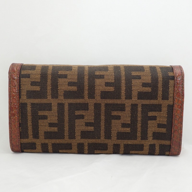 楽天市場】フェンディ【FENDI】 ズッカ柄キャンバスXレザー二つ折り長