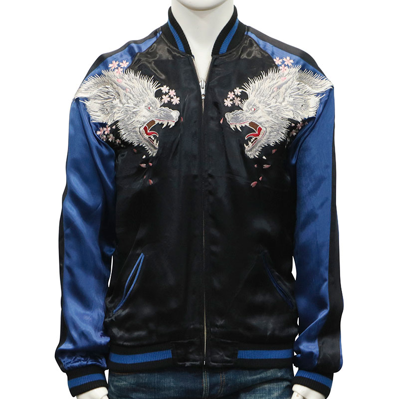 楽天市場】さとり/satori 月に白狼 柄 刺繍 和柄 スカジャン （GSJR