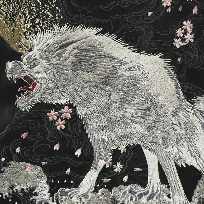 楽天市場】さとり/satori 月に白狼 柄 刺繍 和柄 スカジャン （GSJR