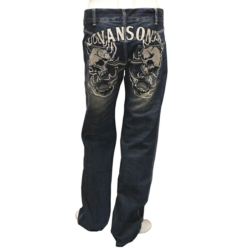 楽天市場】VANSON ばんそん クロススカル 刺繍 デニム パンツ （ SP-B