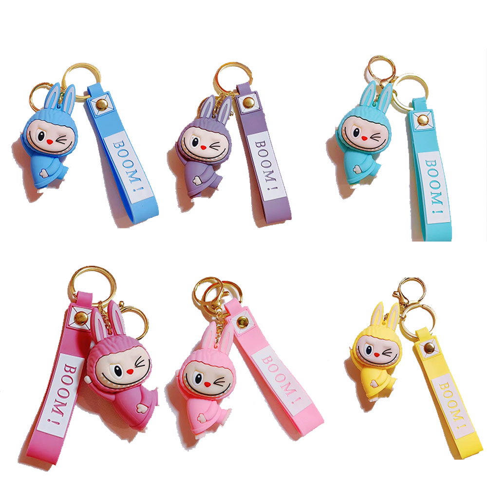 楽天市場】ラブブ風 キーホルダー ストラップ H : CROTECWAGON