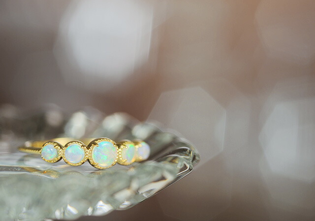 楽天市場】K18オパールリング destiny gradation リング K18 18金 18k