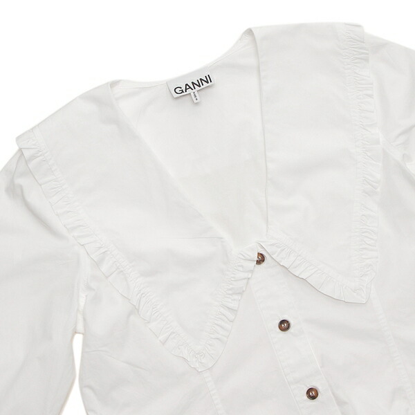 楽天市場】ガニー シャツ ブラウス ホワイト レディース GANNI F5778