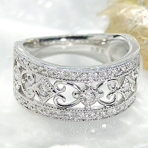 楽天市場】pt900【0.5ct】ダイヤモンド ミル打ち アンティーク リング