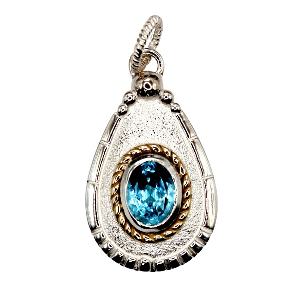 楽天市場】ブルートパーズ ペンダント シルバー925 レディース