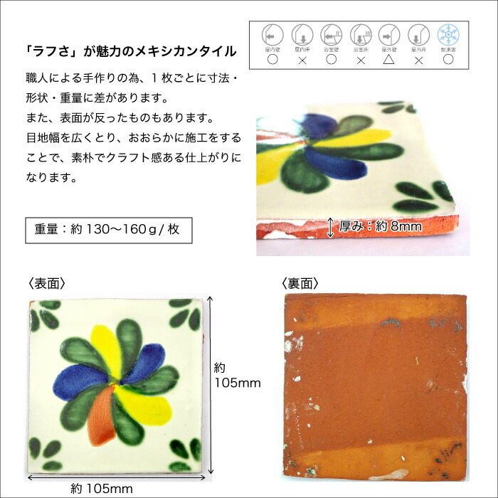 楽天市場】タイル 壁 diy メキシカンタイル キッチン 洗面 100角 玄関