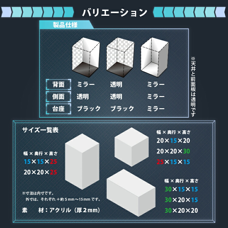 楽天市場】アクリルケース Lightning 幅20cm 奥行20cm 高さ25cm 側面