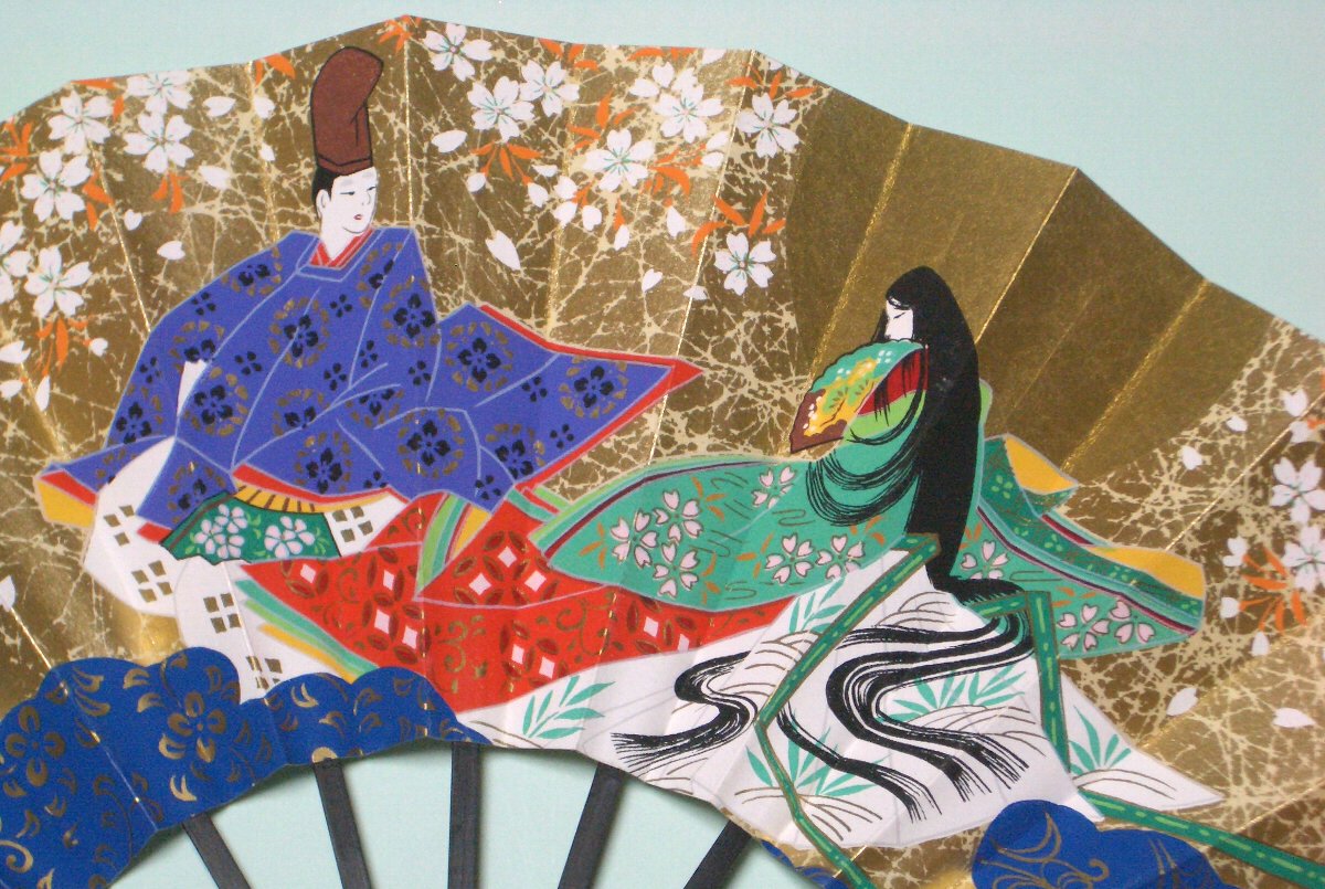 楽天市場】飾り扇子 【送料無料】 「源氏物語」 9寸用扇子立て付き