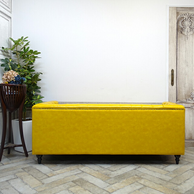 楽天市場】輸入家具 デザイナーズ イエロー 黄色 合皮 PUレザー そふぁ