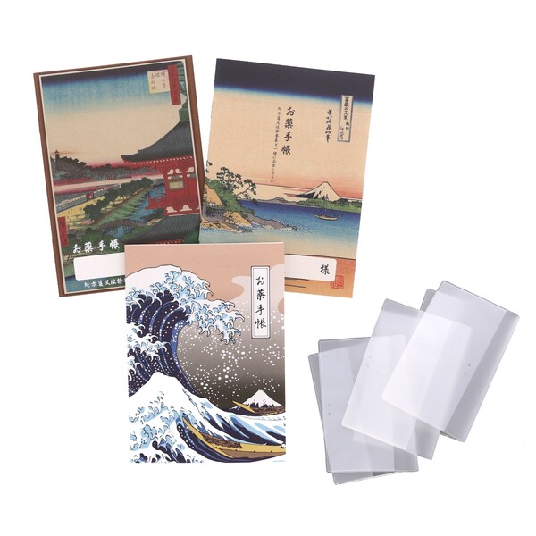 楽天市場】【送料無料】お薬手帳 日本絵画 デザイン 3点 詰め合わせ