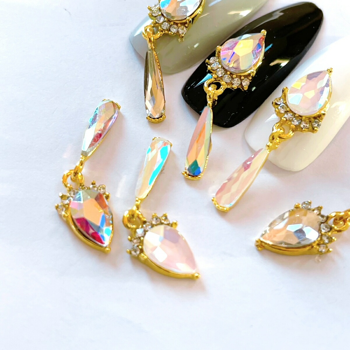 楽天市場】ネイルパーツ 【2個】ドロップスウィング ゴールド ネイル