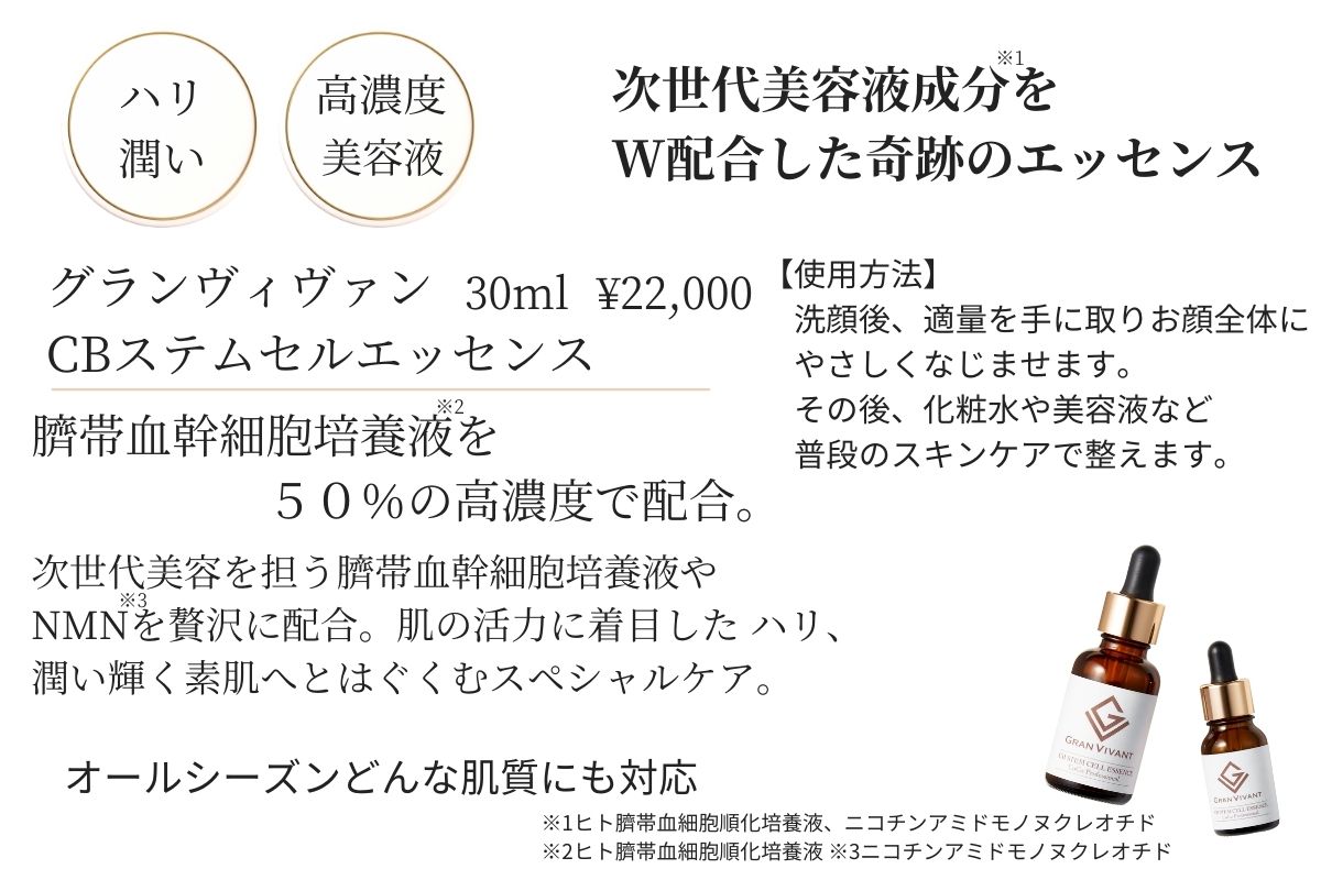 楽天市場】グランヴィヴァン CBステムセルエッセンス NMN×ヒト臍帯血