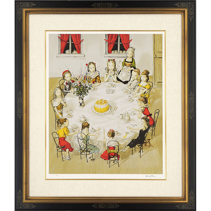 楽天市場】藤田嗣治 レオナール・フジタ パリの屋根の前の少女と猫