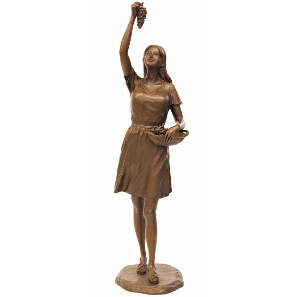 楽天市場】＊ 彫刻 仙里篤成 「ぶどうを摘む少女」 ブロンズ像 銅製