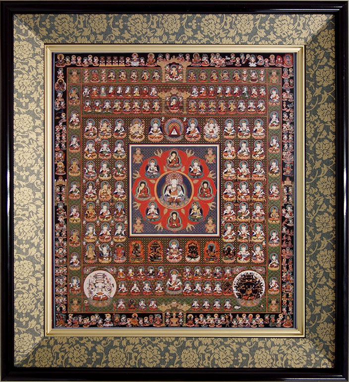 楽天市場】仏画 緞子 色紙額 「胎蔵界曼荼羅」 複製画 額付き（額外寸