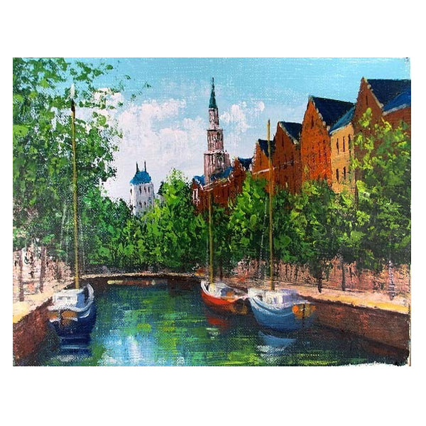 楽天市場】油彩画 F6号 広瀬和之 「アムステルダム」 真筆 額入り 額装