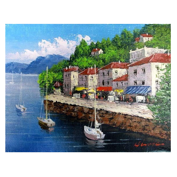 楽天市場】油彩画 F6号 広瀬和之 「地中海」 真筆 額入り 額装絵画