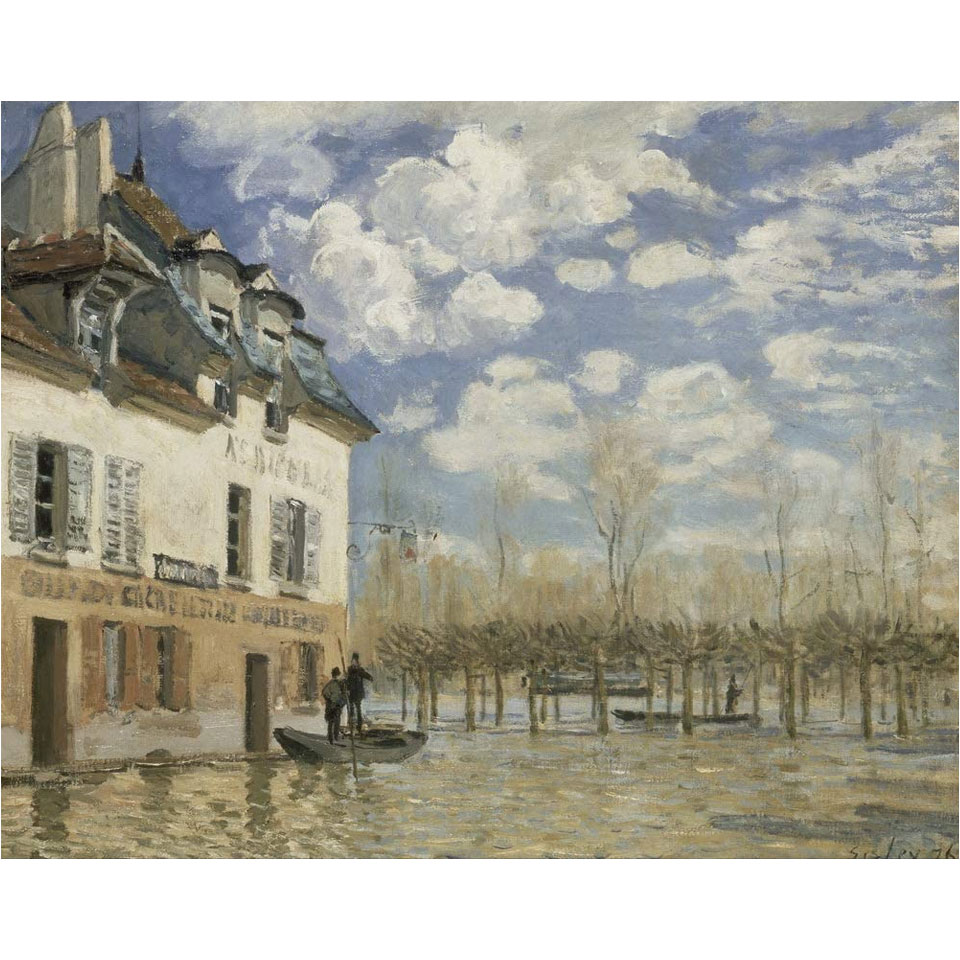 楽天市場】☆ シスレー「ポール・マルリの洪水と小舟」 アート紙に