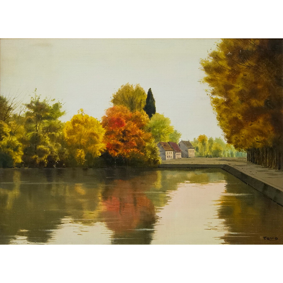 楽天市場】油彩画 林 朝路 「モンタルジ風景」 P8号 額付き 油絵 真筆