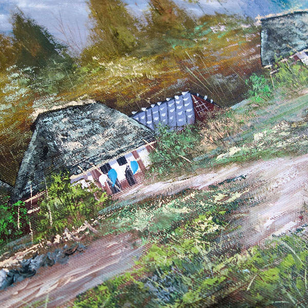 楽天市場】油彩画 松本弘 「里の民家」 F8号 油絵 額入り 風景画 真筆