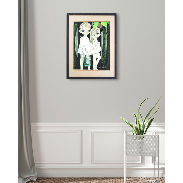 楽天市場】版画 池田修三 「青い鳥」 木版画 1980年制作 額入り 直筆