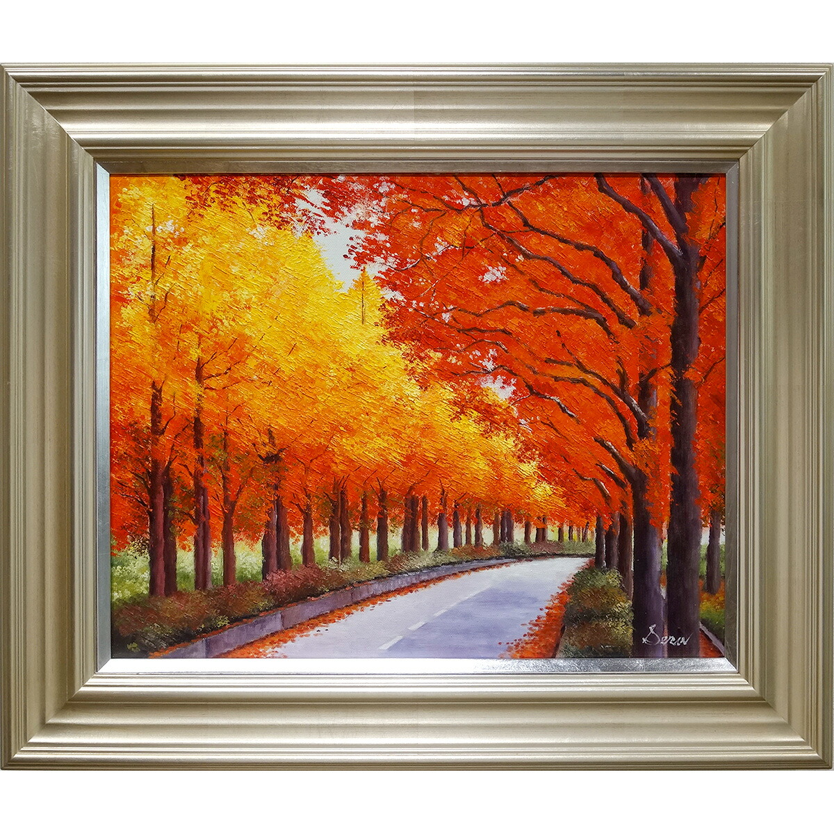 楽天市場】油彩画 F6号 瀬良風香 「メタセコイヤ並木」 額入り 油絵