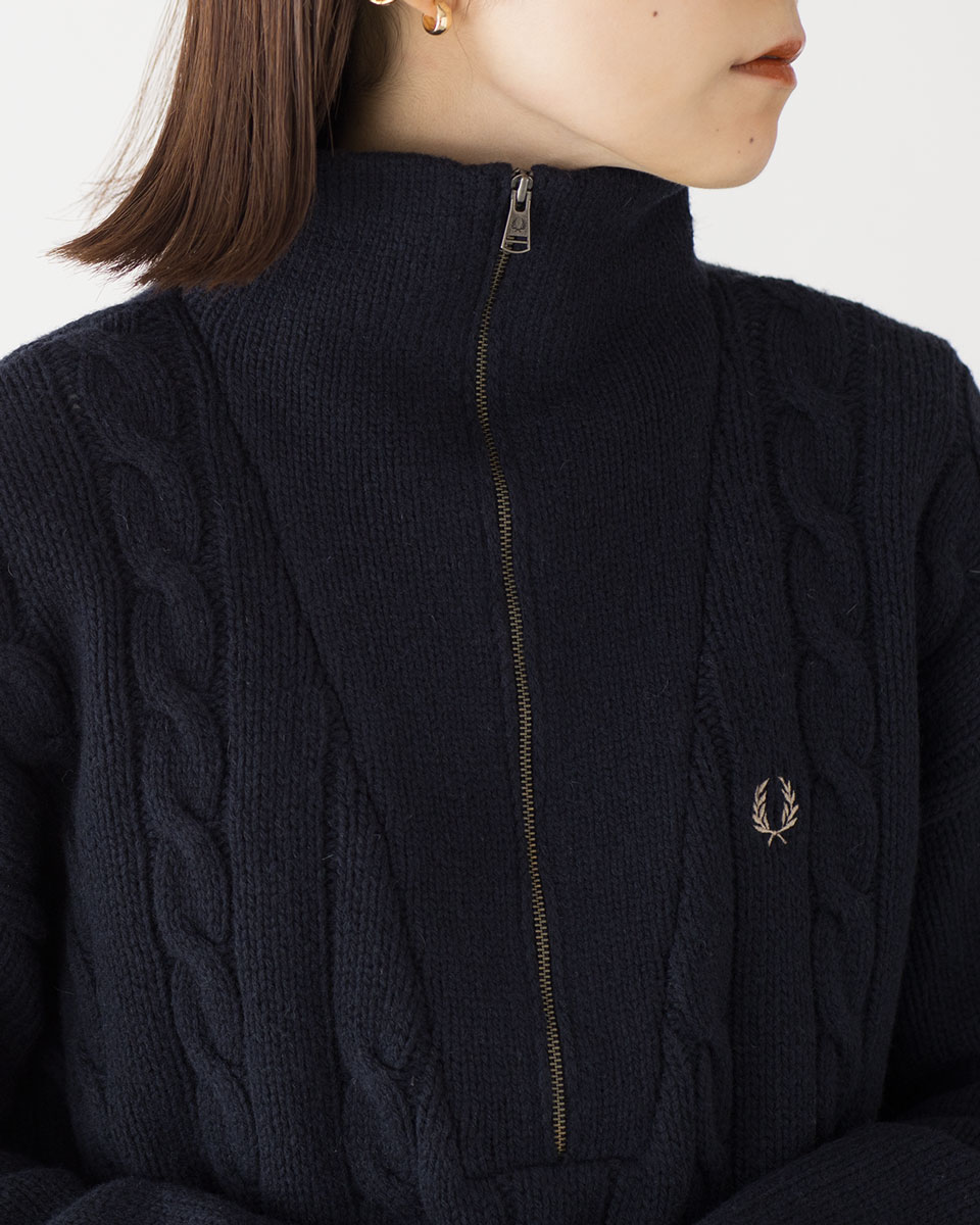 楽天市場】フレッドペリー ハーフジップ ケーブル ニット ジャンパー