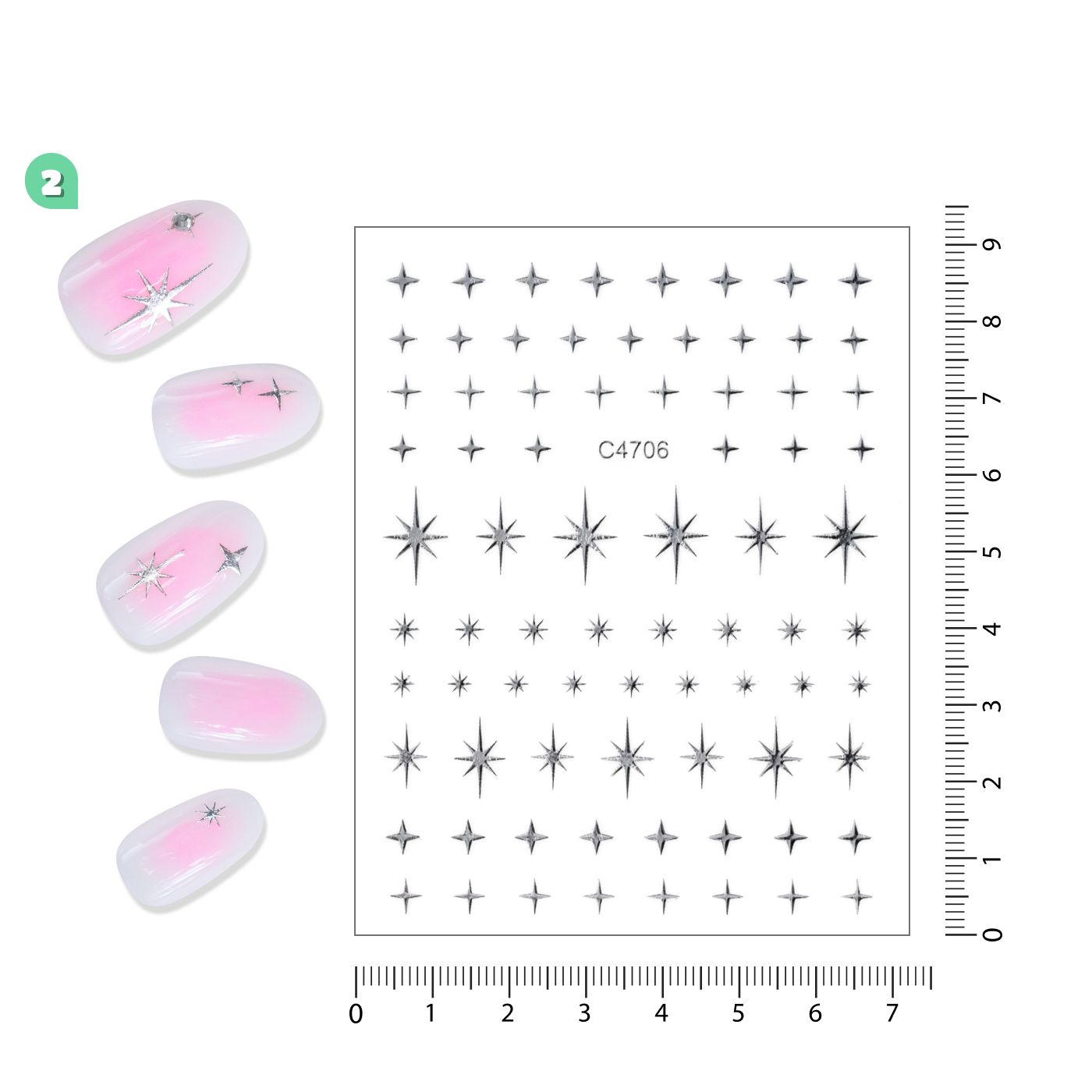 楽天市場】ネイルシール 定番柄6種セット 貼るだけ ワンポイントに