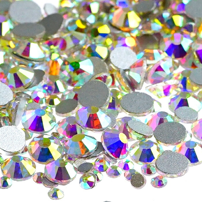 楽天市場】オーロラクリア クリスタルガラスラインストーン小分け6