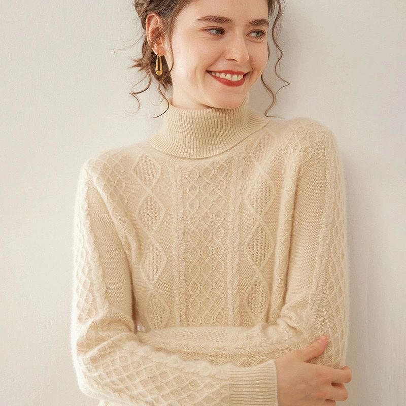 カシミヤ100% ハイネックセーター レディースニット・セーター | 通販