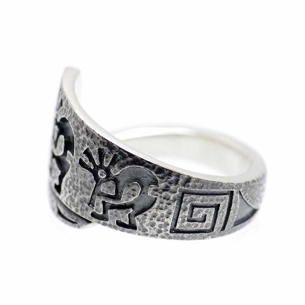 楽天市場】シルバー925 ホピ族 ココペリ リング メンズ m1 燻し加工