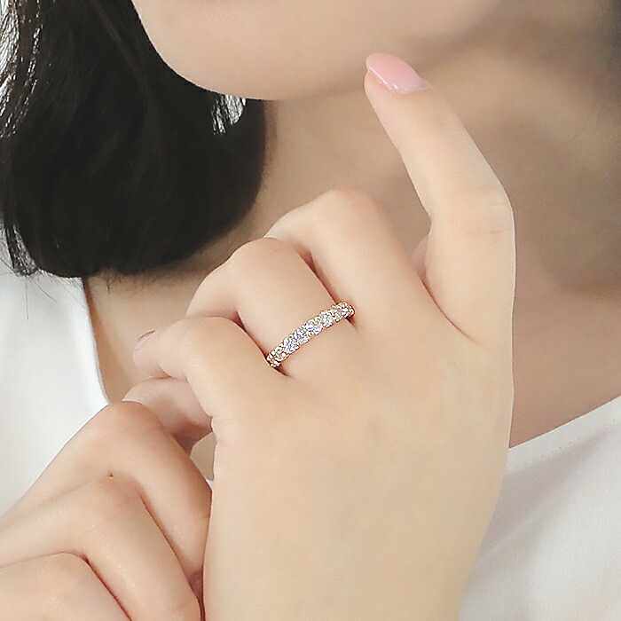 楽天市場】K18YG テンダイヤモンド ハーフエタニティリング 【 1.0ct