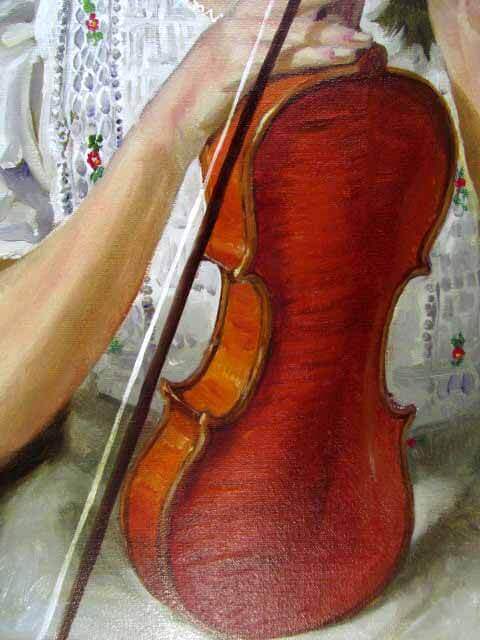 楽天市場】奥龍之介 バイオリンの少女 油彩8号 : ギャラリーダッドアート