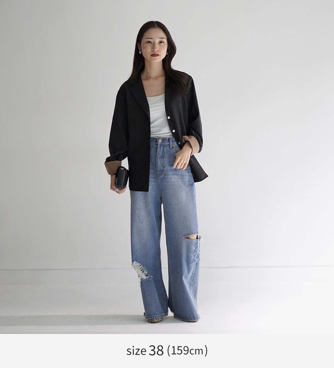 楽天市場】YENN（イェン） ハイダメージ ワイドパンツ / レディース