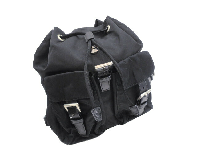 楽天市場】【美品】PRADA プラダ B6677F ロゴプレート リュックサック