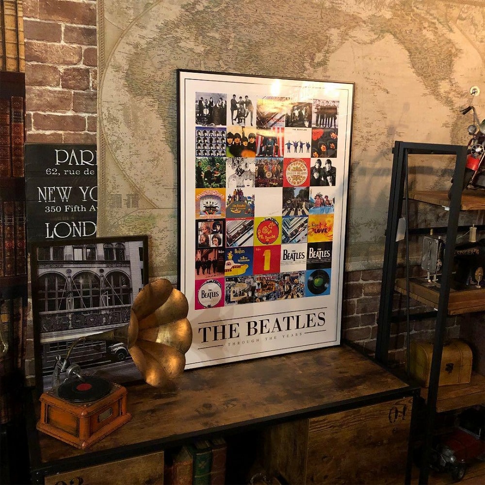 楽天市場】THE BEATLES!! 超超特大アートポスター(額付き)!! type B