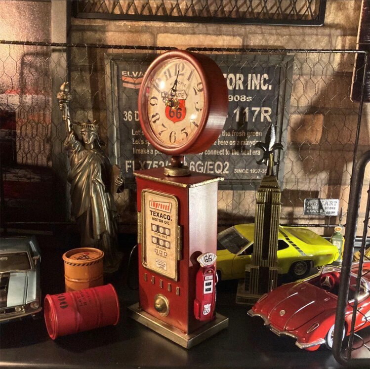 楽天市場】｢ROUTE66｣!! GAS STATION CLOCK!! ｢RED｣!! 男前インテリア