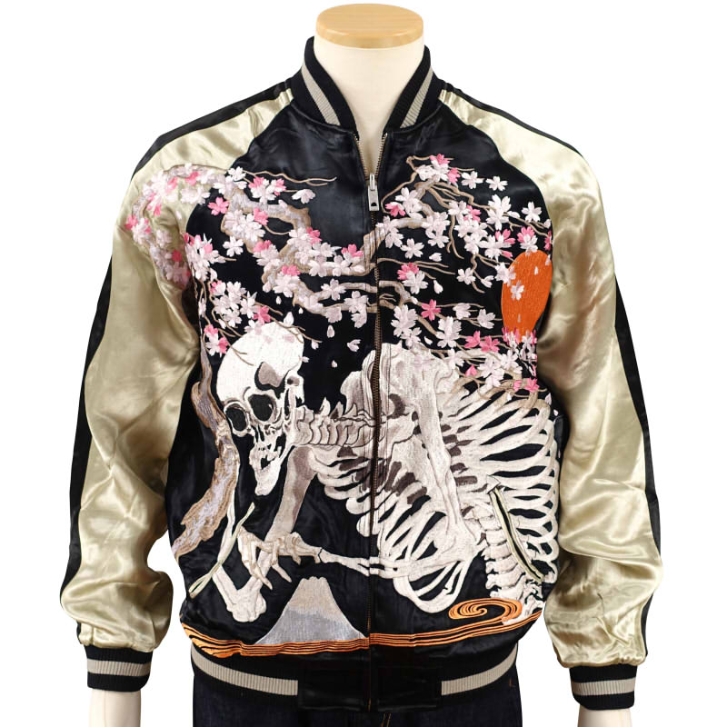 楽天市場】桜ガシャ髑髏刺繍スカジャン SKJ-014 SCRIPT花旅楽団