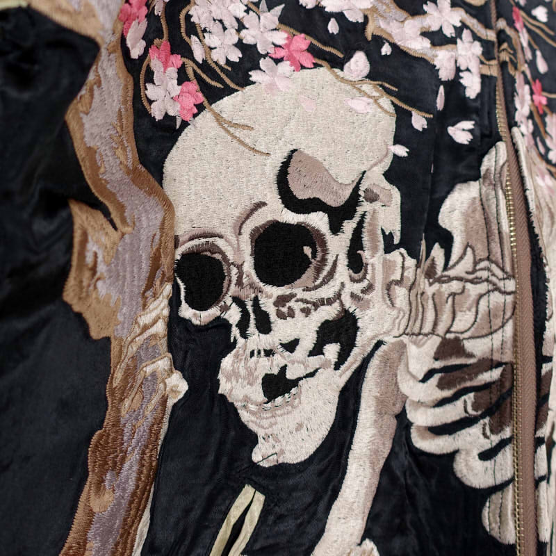 楽天市場】桜ガシャ髑髏刺繍スカジャン SKJ-014 SCRIPT花旅楽団
